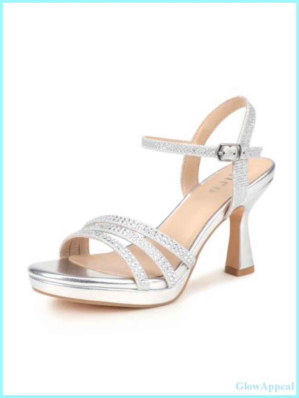 IDIFU Platform Rhinestone Strappy Stiletto Heels Open Toe